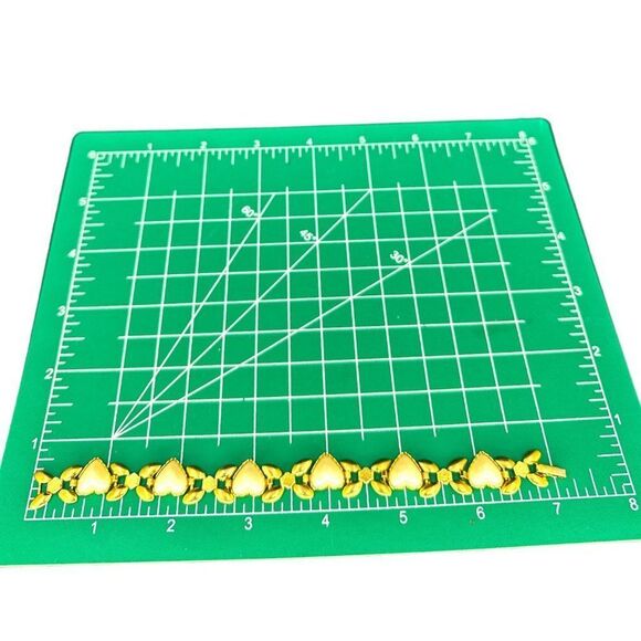 Heart Shape Faux Pearl Dainty Vintage Bracelet Gold Tone Links - Picture 6 of 6